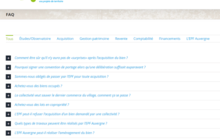 Page FAQ site Internet EPF Auvergne