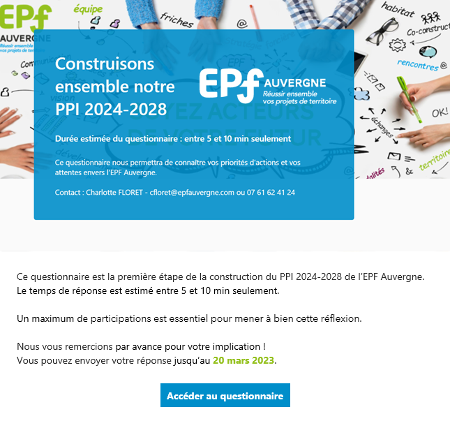 Questionnaire_PPI_EPF Auvergne Questionnaire préparation PPI 2024-2028 EPF Auvergne