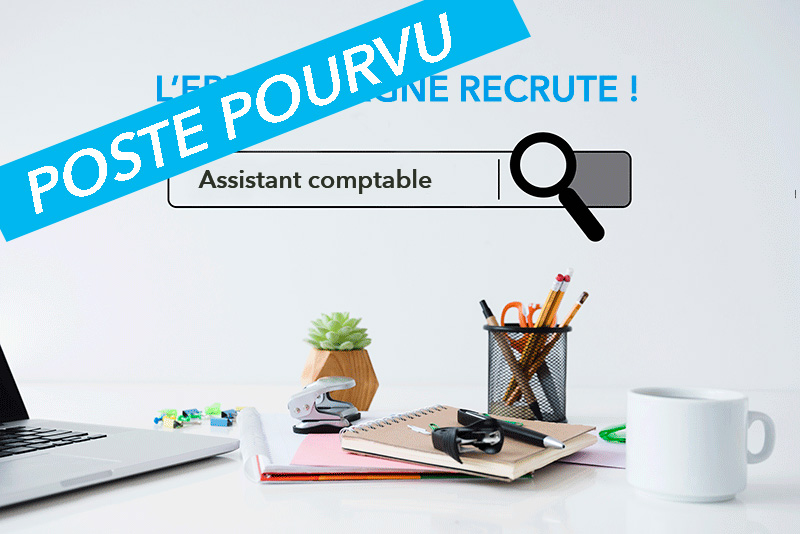 Visuel illustrant l'offre de recrutement de l'EPF Auvergne au poste de Assistant comptable qui est pourvu